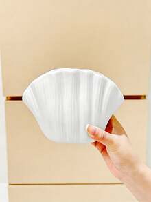 1pc Shell Shaped White Vase Decor - Rounded Edges, Shatter-Resistant Round Vase, Suitable For Home, Office, Wedding, Party, Dining Table Centerpiece Decoration, Elegant Wave Shell Plastic Vase - A - View 7