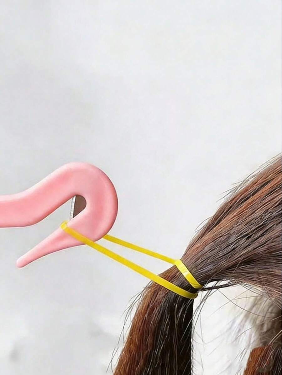 1pc Pink Hair Removal Tool, Simple & Convenient One-Time Hair Tie Remover, Won't Damage Hair - Pink - View 1