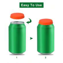 4/6pcs Silicone Reusable Can Lids - Leak-Proof Beverage Container Covers, Fit Standard Cans For Soda, Cola, Juice To Keep Fresh - Multicolor - View 3