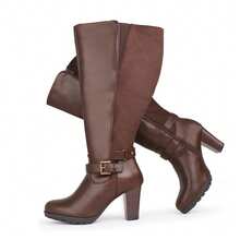 Women Wide Fit Boots & Booties - Brown - View 2