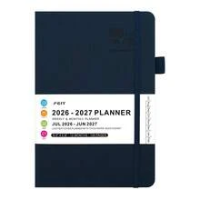 2026-2027年周/月计划本（2026年7月至2027年6月），12个月学年日历，5.9英寸 x 8.5英寸PU皮革硬面精装记事本，周/月计划布局，含每日日程安排，覆膜标签，100克无渗墨纸，后置口袋，目标设定、效率提升、学习、工作及个人生活两用记事本 - 多色 - 查看 15