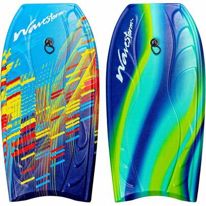 Wavestorm 40-Inch Twin Bodyboard Set-Vibrant Blue-Red & Blue-Yellow Color Combos For Double The Beach Fun