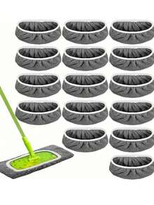 4/2片装超细纤维拖把替换垫，适用于平板拖把和扫地机器人，可水洗耐用，干湿两用，易于清洁，清洁用品 - 均碼 - 查看 1