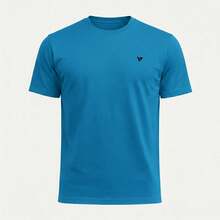 Voker Men's 100% Cotton Slim Fit Plain Basic Casual Everyday T-Shirt. Men's T-Shirt That Doesn't Shrink Or Fade. - 綠松石藍 - 查看 3
