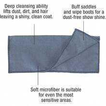 Microfiber Tack Cleaning Towels, Lifts Dirt, Dust Sweat From Saddles, Bridles Girths, Polishes Metal Boots, Chemical - Leather Care, Shows Daily Use, 3 - Pack - Initial - View 5