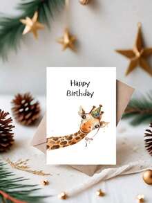 1 Thiệp chúc mừng sinh nhật hình hươu cao cổ kèm phong bì, thiết kế hoạt hình vui nhộn, giấy chất lượng cao, hoàn hảo cho gia đình, các bạn trẻ, thanh thiếu niên và người thân yêu trong mọi dịp. - A - Xem 11
