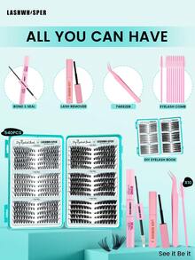 DIY Eyelash Clusters, Lightweight & Flowy False Eyelashes, Natural Look Individual Lashes, Mixed Length (9-16mm), D Curl Ultra-Lightweight, Reusable Cluster Lashes, Suitable For Everyday Makeup - Baby Blue - View 3