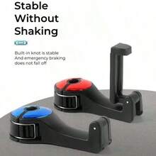 Multi-Functional 2 In 1 Car Hook Hidden Multifunctional Rear Headrest Hook Car Rear Phone Holder Lock Type Mobile Phone Holder - A - View 5