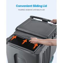 Commercial Ice Bin, 125 Lbs Portable Ice Caddy, 31.5 X 22.8 X 29 Inch Insulated Ice Carrier With 4 Wheels And Flip Lid, Large Ice Bin For Catering, Kitchens, Bistros, Restaurants, And Bars - Ice trolley, 125 lbs, grey, sliding type - 查看 6
