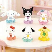 Miniso 1 mặt dây chuyền hình gấu bông Sanrio Kuromi/Hello Kitty/Gấu sữa hình sao, mặt trăng, mây, chất liệu nhung mềm mại, phụ kiện hàng ngày. - Nhiều màu - Xem 1