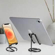 Cute Silver Metal Desktop Phone Stand | Universal Holder Compatible With All Phones,  &  | Desk Accessory - Rose Gold - View 7