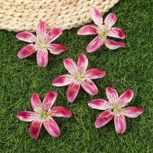 5 piezas Clips para el cabello con flores de lirio de diseño dulce - Rosa - Ver 6
