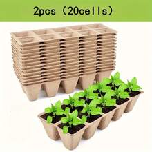 Seedling Tray, Seed & Seedling Starter Pots, PEAT Pots, Seed & Seedling Starter Kit, Germination Plant Starter Tray - 10 Cells - View 8