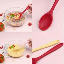 4pcs Silicone Spoons - Heat Resistant Non-Stick Kitchen Mixing Spoons, 8 Inch (20.5cm) Mixing Spoons Tool, Ladle Spoon Rice Spoon Adult Spoon Kitchen Supplies, Suitable For Mixing, Baking, Serving, Cooking And Stirring - Multicolor - View 6