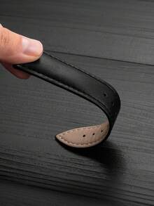 1件裝商務時尚黑色PU皮革錶帶，適用於Apple Watch 38mm 40mm 41mm 42mm 44mm 45mm 46mm 49mm，經典商務PU皮革錶帶，相容 Series 11 SE3 10 9 8 7 6 5 4 3 2 1 Ultra3/2/1，時尚PU皮革錶帶 - 黑色 - 查看 5