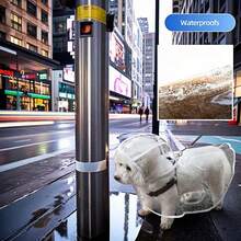 10 码加厚防水狗狗雨衣，适合小型/中型/大型犬，耐用防水，带隐藏式腰部开口和可调节扣环，宠物斗篷式雨衣，适用于雄性犬 - 無色 - 查看 8