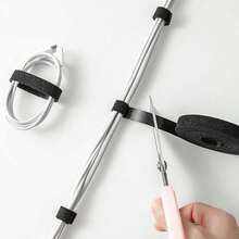 1m/3 Meters/5m Reusable Desktop Cable Organizer Strap - Hook & Loop Cable Tie - Black - View 2