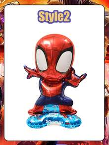 Marvel 1个蜘蛛侠3D沙袋，可爱充气超级英雄主题卡通装饰，适合生日派对、家庭聚会和节日装饰 - 站立 - 查看 6