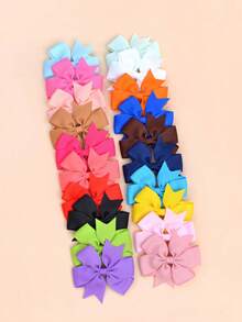 4/20/40/60pcs Random Color Ribbon Twirl Hair Clips Bow Hair Accessories Girls Teens Gift - Multicolor - View 3