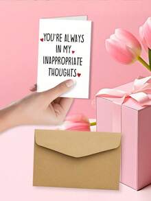 1pc Humorous Naughty Love Greeting Card, Funny Valentine's Day Birthday Anniversary Card For Husband Boyfriend - Trắng - Xem 5