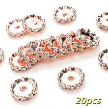 20pcs 15mm Fashion Gold & Silver Wave Shaped Transparent Rhinestone Spaced Beads, Shiny Diamond Rondelle Bead, Perfect For Jewelry Making Bracelet Necklace Earrings DIY Pen Bead Decoration Craft - Wave-shaped Drill Bit - View 9