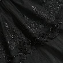 Đầm maxi đuôi cá xếp ly ren kiểu Gothic, đầm lưới hở lưng phong cách cung đình cổ điển. - màu đen - Xem 7