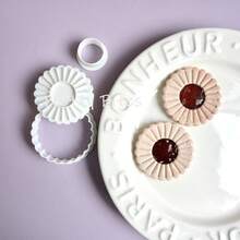 3D花朵果酱夹心饼干模具 饼干切割器 向日葵模具 DIY饼干烘焙工具 适用于饼干面团 糕点翻糖 - 花 - 查看 2