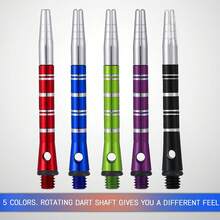 HUANQU 3pcs Rotatable Aluminum Dart Shafts, 2 Size Options, 51mm/43mm (2BA Standard Thread), Multiple Colors Available For Soft Or Hard Tip Darts, Durable And Accurate, Suitable For Darts Players Of All Levels, Great Gift For Easter, Ramadan, Father's Day - Multicolor - View 1