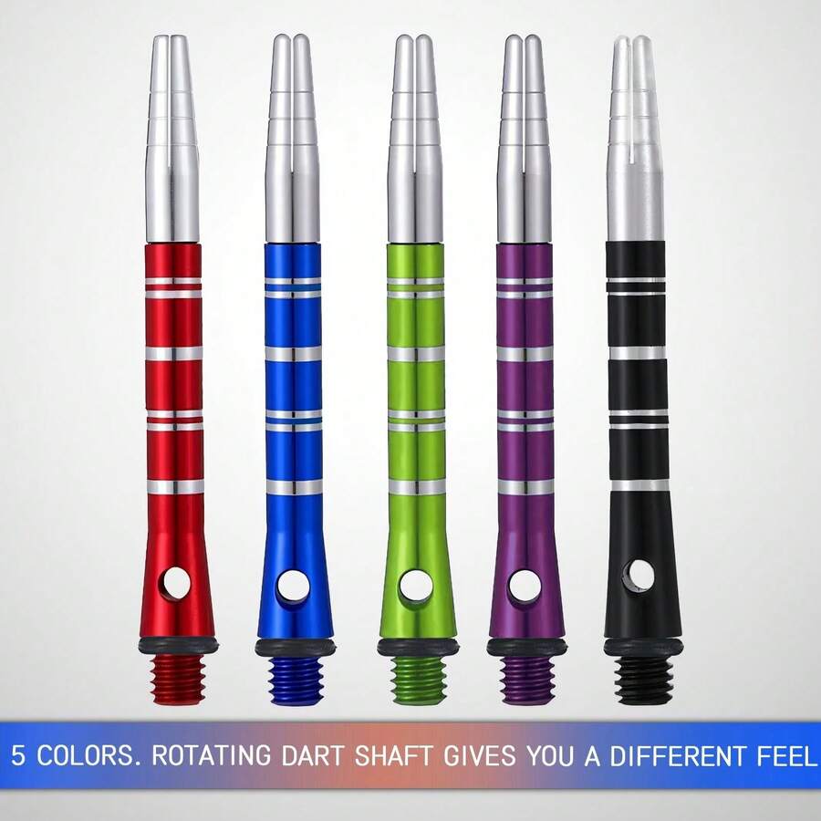 HUANQU 3pcs Rotatable Aluminum Dart Shafts, 2 Size Options, 51mm/43mm (2BA Standard Thread), Multiple Colors Available For Soft Or Hard Tip Darts, Durable And Accurate, Suitable For Darts Players Of All Levels, Great Gift For Easter, Ramadan, Father's Day - Multicolor - View 1