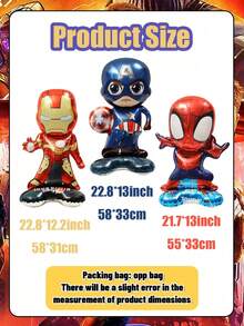 Marvel 1个蜘蛛侠3D沙袋，可爱充气超级英雄主题卡通装饰，适合生日派对、家庭聚会和节日装饰 - 站立 - 查看 9