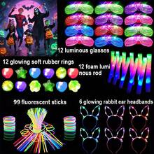 Various Luminous Party Set Decorations, Luminous Accessories: Luminous Glasses, Luminous Ornaments, Luminous Sticks, Luminous Decorative Toy Lights, Luminous Rings, Very Suitable For Party Night Atmosphere Decoration, Birthday Parties, Concerts, Weddings, Outdoor Activities, Holiday Parties, Christmas And Halloween Parties - 多色派對發光套裝 - 查看 14