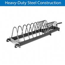 RAVIAN Weight Plate Rack With Wheels, Heavy-Duty Steel Horizontal Storage Cart For Bumper & Tri-Grip Plates, Portable Home Gym Organizer - A - View 3