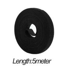 1m/3 Meters/5m Reusable Desktop Cable Organizer Strap - Hook & Loop Cable Tie - Black - View 9