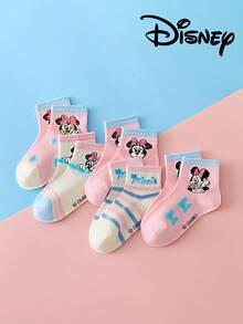 5 Paar Disney-Themen Kindersocken, Mickey und Cartoon-Stil Wadensocken für Mädchen, rosa Prinzessinnensocken - Verschiedenfarbig - Übersicht 8