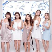 She Found Her Honey Honey Backdrop - Mamma Mia Theme Bachelorette Banner Tapestry Disco Bach Photo Backdrop Dancing  Bridal Shower Party Decor Brides Last Disco Decorations 7x5ft - Blue - 查看 7