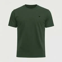 Voker Men's 100% Cotton Slim Fit Plain Basic Casual Everyday T-Shirt. Men's T-Shirt That Doesn't Shrink Or Fade. - 綠色 - 查看 3