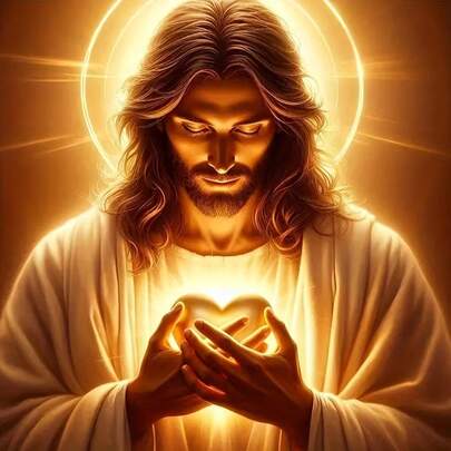 1pc DIY Religious Jesus Pattern 5D Diamond Painting Kit, [30*30cm/11.8*11.8in] [40*40cm/15.7*15.7in], Suitable For Adult Beginners DIY Mosaic Diamond Art, Full Drill Handmade Hobby, Wall Decor Painting For Living Room, Bedroom, Office, Surprise Gift For Family And Friends, Frameless