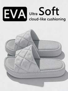CozyCloud EVA 超柔軟中性拖鞋－防滑厚底、雲感腳床、輕量防水，適用室內浴室泳池，多色可選 - 灰色 - 查看 1
