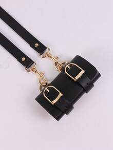 1 PC Medieval Retro Crossbody PU Leather Sword Scabbard, Adjustable Sword Scabbard Strap. Knight Cosplay Weapon Holder, Viking LARP Roleplay Accessory(Sword Excluded) - A - View 3