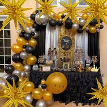 3 Stücke Goldballons, goldene Stern Folie Mylar Ballons, goldene Geburtstags Party Dekoration, Stern Party Ballons, Hochzeit Jahrestag Hintergrund, Abschlussfeier Party Dekoration, Zubehör, Dekor - Goldener explodierender Sternballon - Übersicht 6