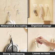 50pcs Heart-Shaped Wall Hooks, Transparent Heart-Shaped Hooks, No Drilling Required. Suitable For Bathroom, Kitchen, Glass Doors And Cabinets - Waterproof Key, Towel, Coat Hooks; Practical Top Hooks; Multi-Functional Storage Rack Hooks, Practical Hooks - one-size - View 6