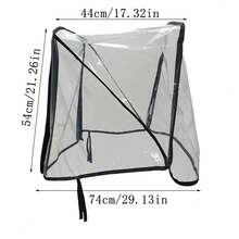Pet Stroller Rain Cover, Windproof, Rainproof, Dustproof, Made Of EVA Material, Transparent Rain Cover, Double Zipper Design, Cat/Dog Outdoor Rain Gear, Front And Rear Access [Rain Cover Only, Stroller Not Included] - White - View 4