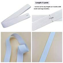 Knit Elastic Band For Sewing 1 Inch Wide 5 Yard Spool White Stretch Waistband Fabric - 1 - View 1