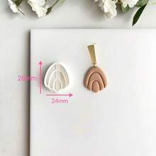 Bohemian Style Polymer Clay Cutter, For Earrings And Soft Ceramic Cutting, Geometric Pattern And Stripe Pattern, High Precision Plastic Jewelry Making Tool For Earrings, Pendants, DIY Crafts - White - View 10