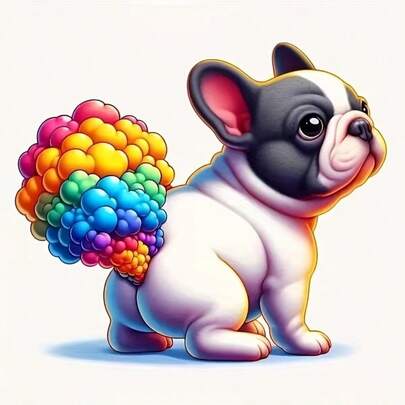 1 pieza [30*30cm/11.8*11.8in][40*40cm/15.7*15.7in] Kit de pintura de diamantes acrílicos 5D, patrón de bulldog francés eructando, adecuado para principiantes adultos DIY mosaico de arte de diamantes, pintura de diamantes DIY de perforación completa, aplicable para decoración de pared de sala de estar, dormitorio, oficina, regalo de decoración del hogar sorpresa para familiares y amigos