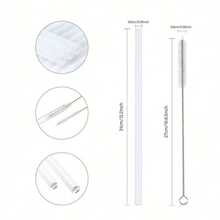 Replacement Straws Compatible With 14oz-40oz Tumblers, Reusable Long Straw With Straw Cleaning Brush, 12.2 Inch Plastic Straws, No Cup, Straws Only, Straw Brush Accessory - View 9