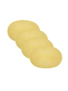 1/2/4/6/8pcs Minimalist Ombre Beige Oval Polyester Placemats - Yellow - View 5