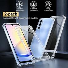 Shockproof Screen Protection A Four-Corner Shock-Proof Transparent Air Cushion Phone Case, Providing 360° All-Round Protection, Shock-Proof, Scratch-Proof, Anti-Yellowing, Lens Protection, Suitable For All Sams Ung/ Series Phones. Phone Case, Phone Protection Cover, Shock-Proof Phone Case Spring - Clear - View 37