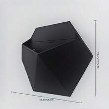1 pezzo Vaso da parete esagonale nero, design unico minimalista, facile installazione con fori, adatto per decorazione a parete e posizionamento di piante, uso interno ed esterno, decorazione minimalista moderna, archiviazione per ufficio e casa, vaso pensile interno/esterno per soggiorno e studio - B - Visualizzare 6