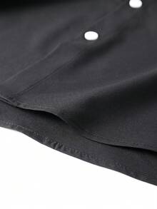 GRDR Men's Fashionable Solid Color Short Sleeve Shirt | Exquisite Design | Summer Essential | Easy To Match | Showcase Your Style - Black - View 9